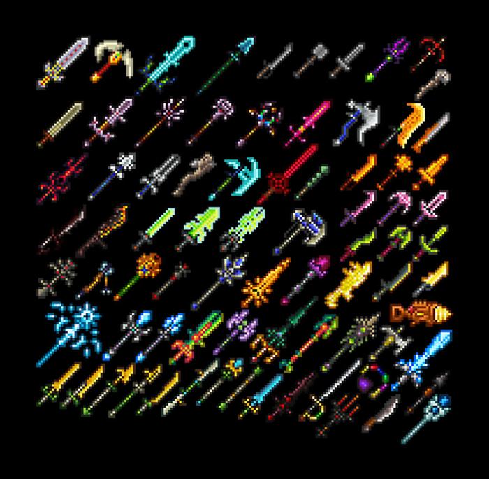 All weapons in terraria