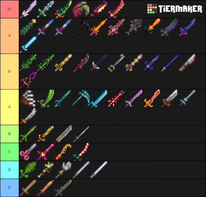 List of terraria weapons