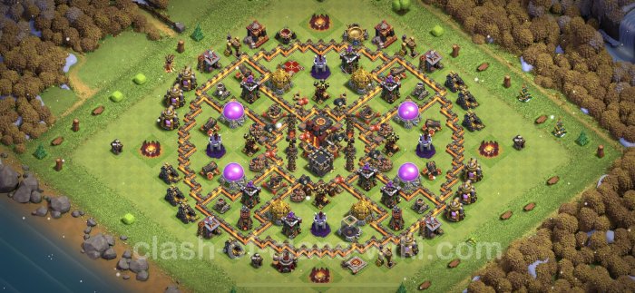 Clash base clans hall town th7 hybrid farming buildings