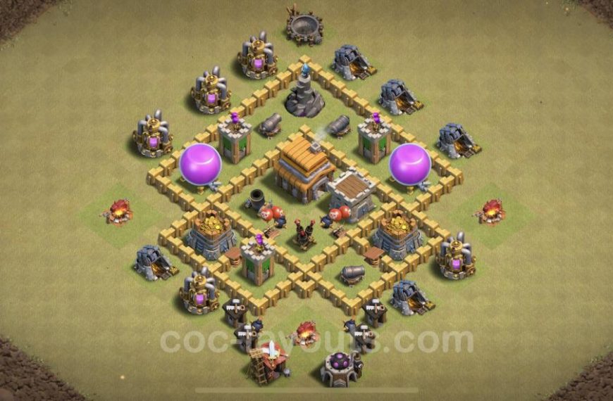 Clash clans base level layout defense th5 coc townhall trophy strategy defensive hall town bases th6 awesome max strategies
