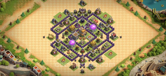 Clash clans base hall town level th6 trophy layouts coc clan designs ultimate guide setup wiki wikia levels now divider