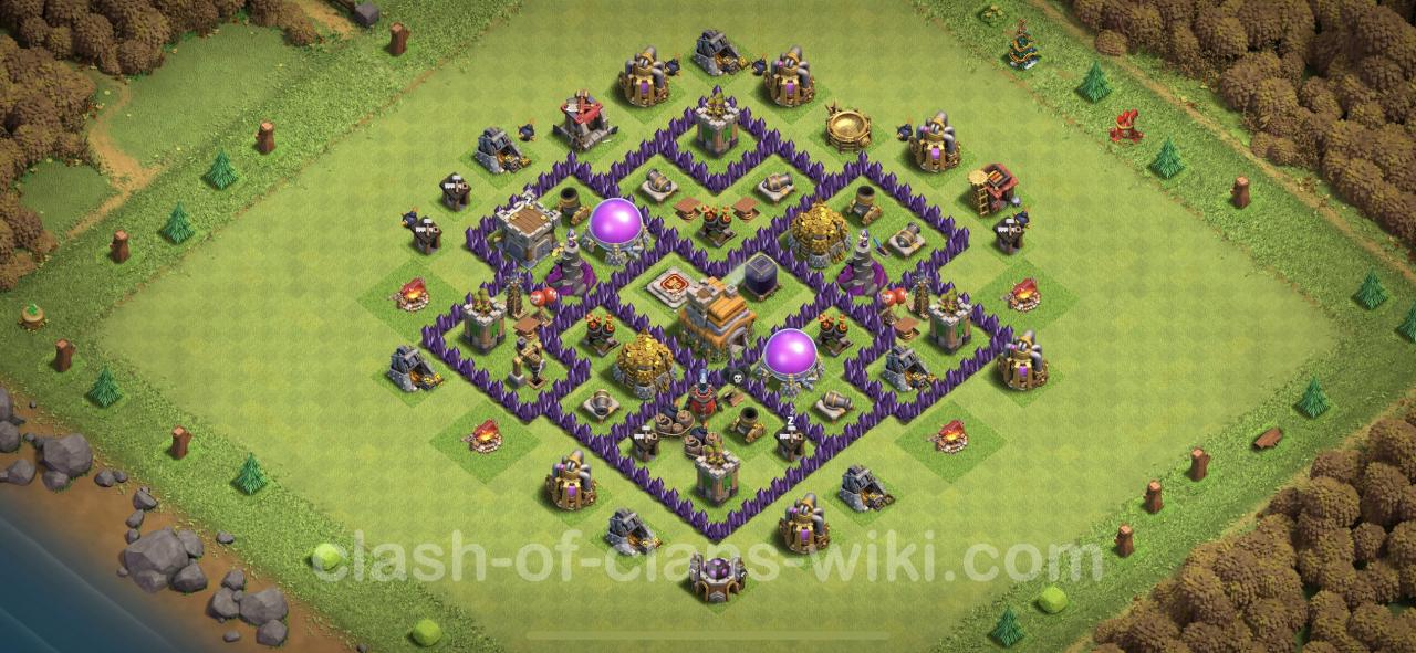 Base war th7 clash clans anti hall town farming layouts dragon clan coc tec hog off