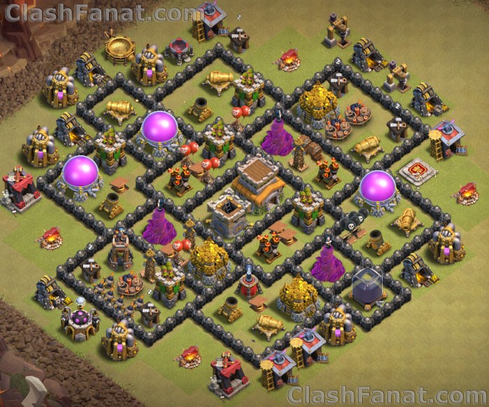 Base clash hall clans town th8 trophy copy link