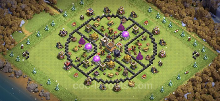 Clash clans trophy layouts defensive