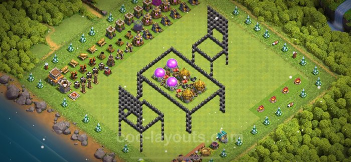 Base clans clash th8 town hall layout trophy defense defence plan level link impossible temporarily unavailable copy th