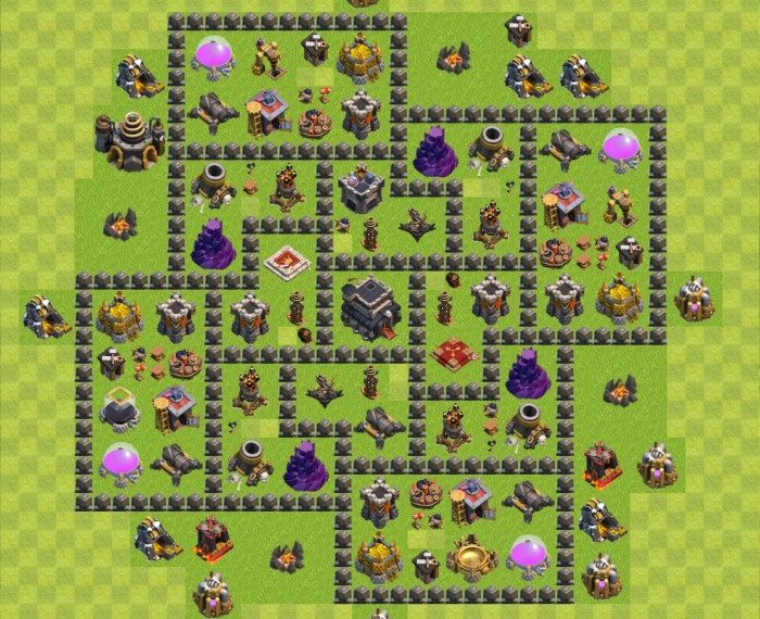 Clans base clash hall town defense level top layout th9 bases layouts