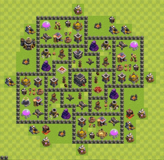 Clans base clash hall town defense level top layout th9 bases layouts