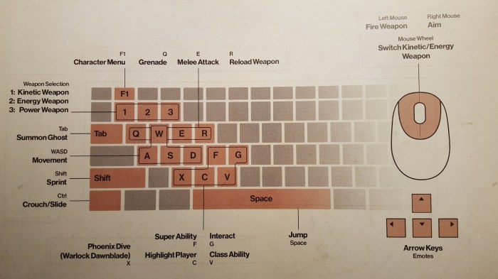 Controls for destiny 2