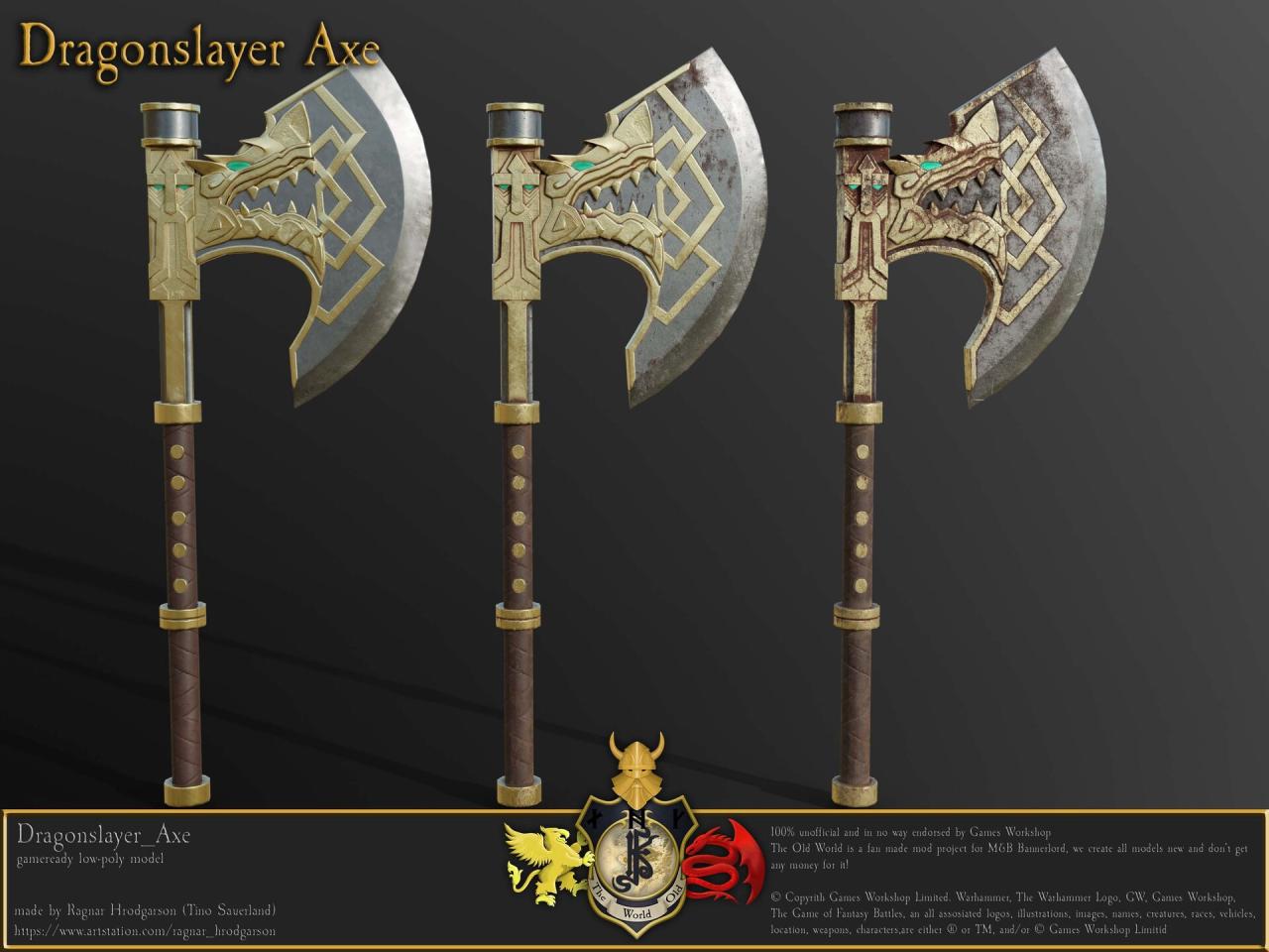 Axe handed two model 3d poly low melee military models cgtrader vr ar game