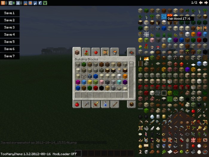 Minecraft too many items