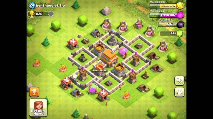 Clans th5 coc rathaus defence gute bases trophy