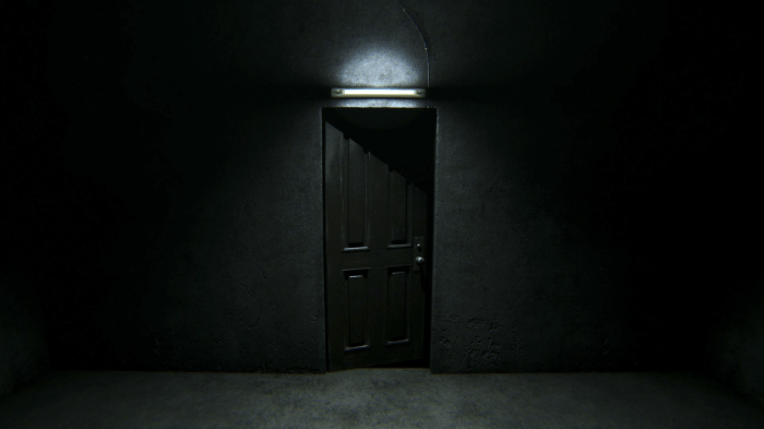 Open door in the dark