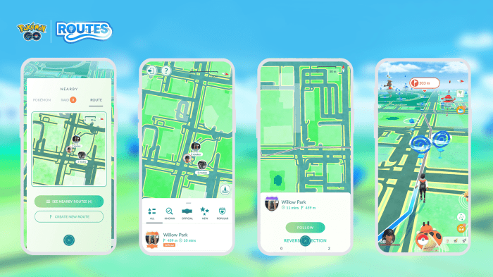 Pokémon go routes map