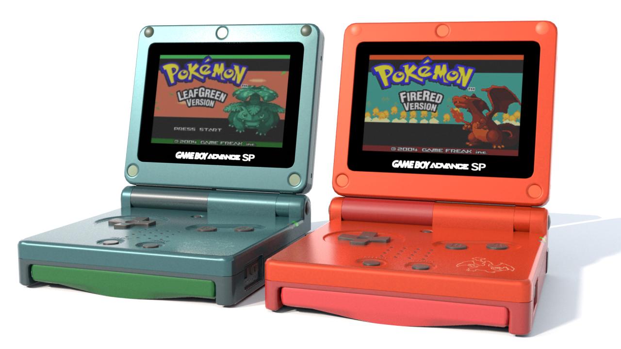 Gameboy sp with pokemon