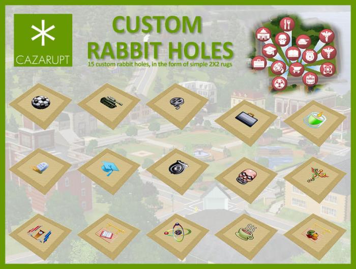 Sims 3 rabbit hole rugs