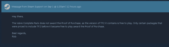 Proof of purchase tf2