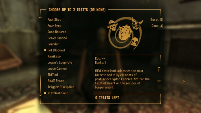 New vegas best traits