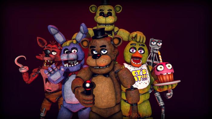 Fnaf characters on stage