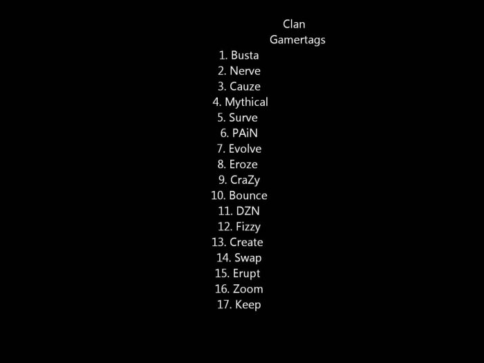 Call of duty clan names