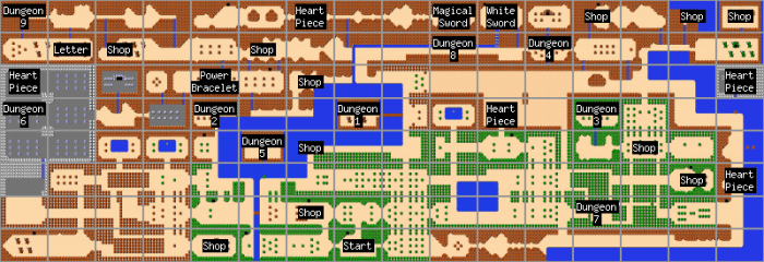 Second quest zelda map