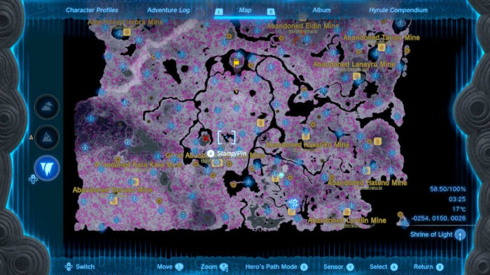 Depths light root map