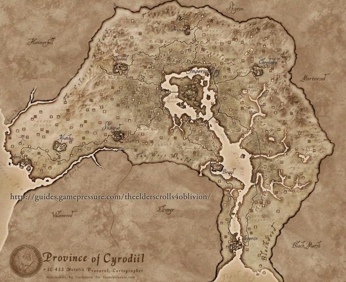 Elder scrolls oblivion map