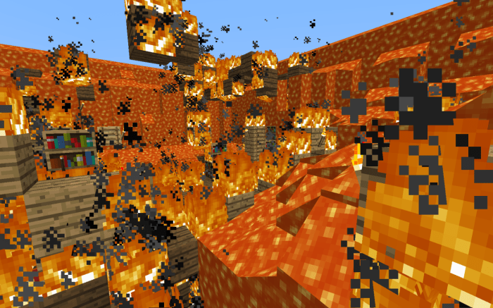 Minecraft house on fire