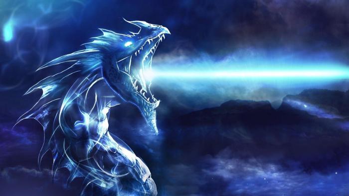 Cool blue fire dragon