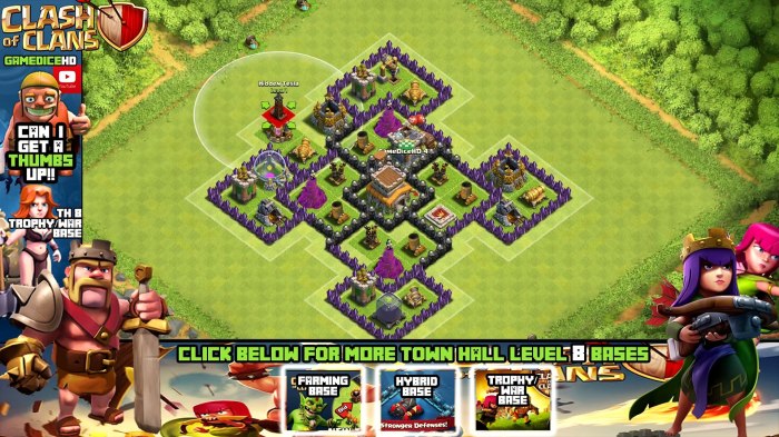 Hall town base defense clash clans level bases clan trophy comments