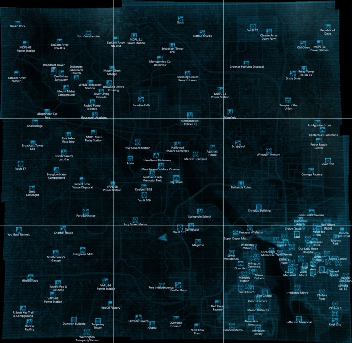 Full labeled fallout 3 map