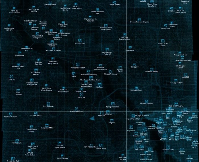 Full labeled fallout 3 map