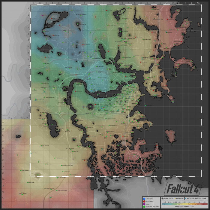 Fallout maps map commonwealth fo4 wikia