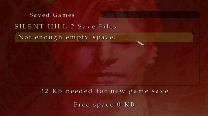Silent hill 2 save screen