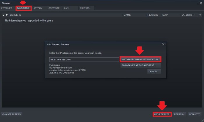 How to add server to steam