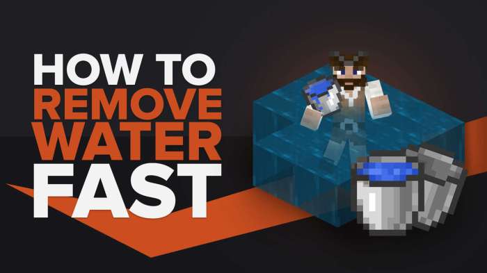 Remove water in minecraft