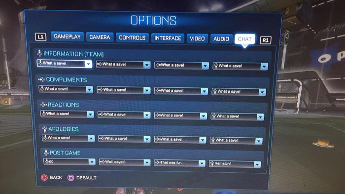 Rocket league quick chat