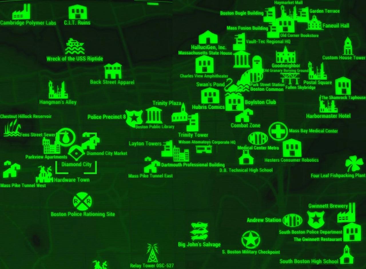 Fallout 4 diamond city map