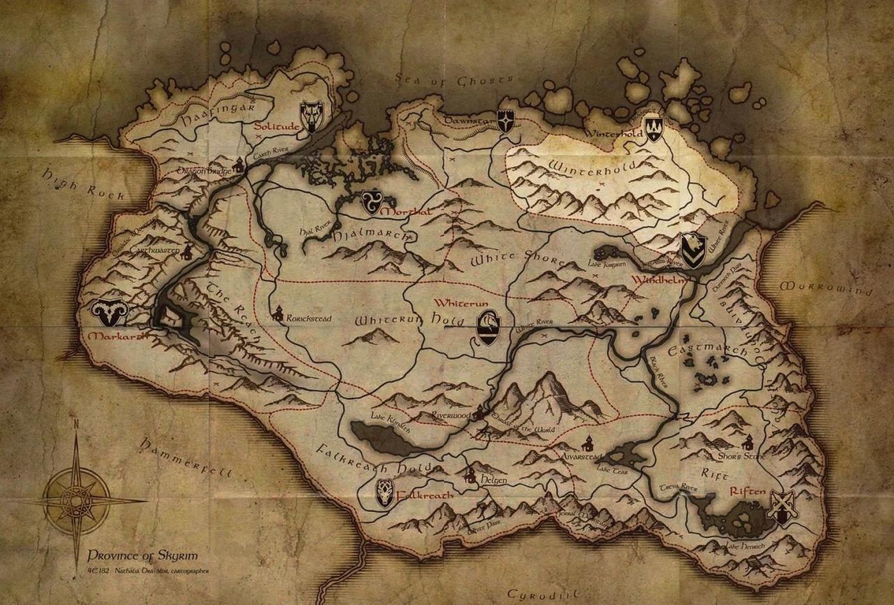 Map of winterhold skyrim