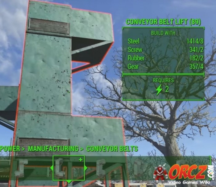 Fallout belt conveyor contraptions