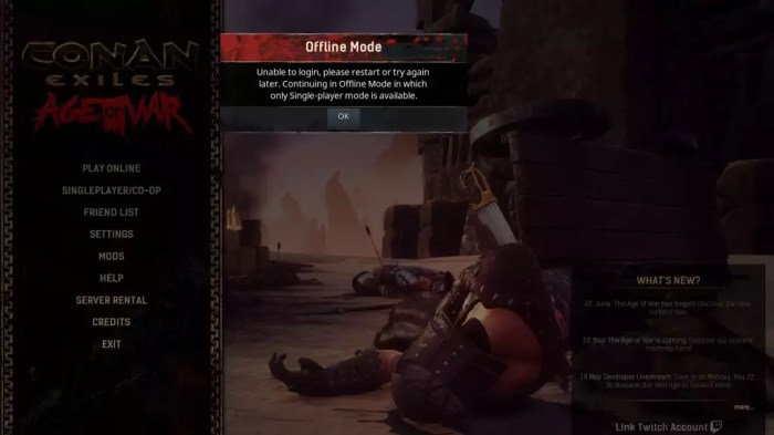 Conan exiles offline mode