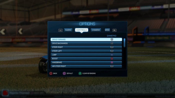 Controls rocket league ps4