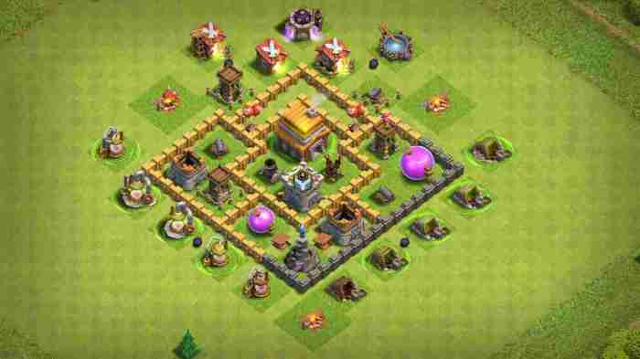 Base hall town clash clans war coc th5