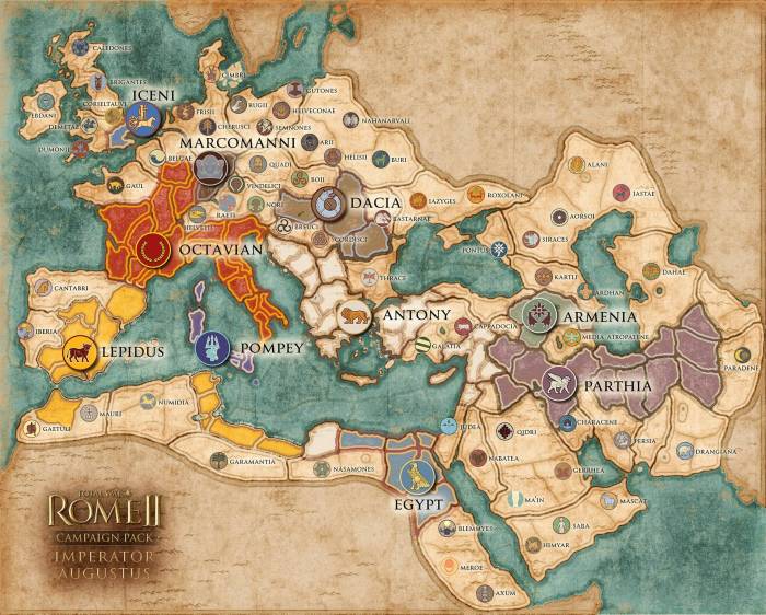 Rome total war map campaign maps game empire ii 2004 settlements provinces regions click conquest graphics artwork resources quiz