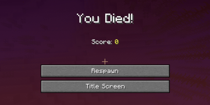 Minecraft you died screen