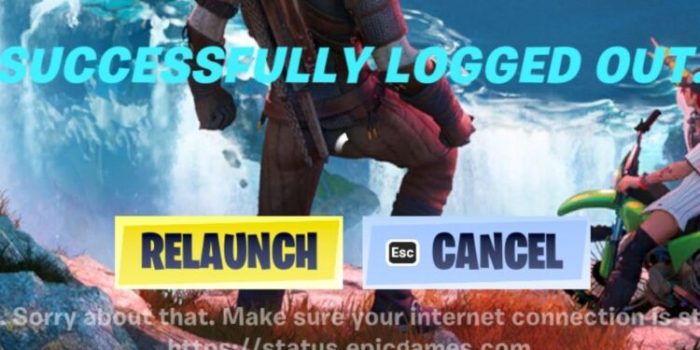 Fortnite logged out screen