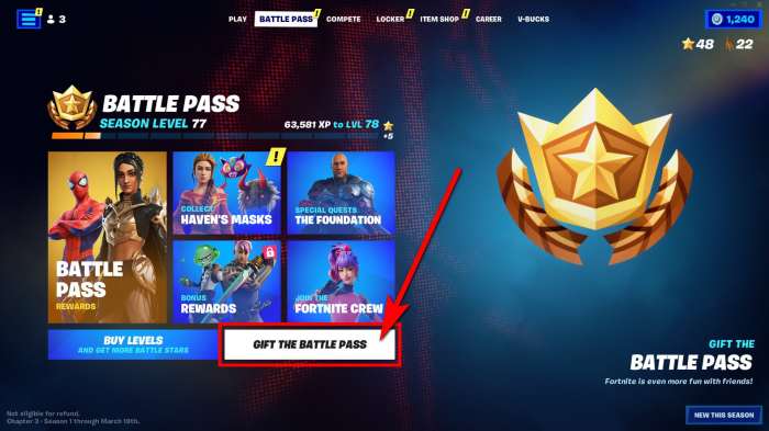 How to gift a battle pass