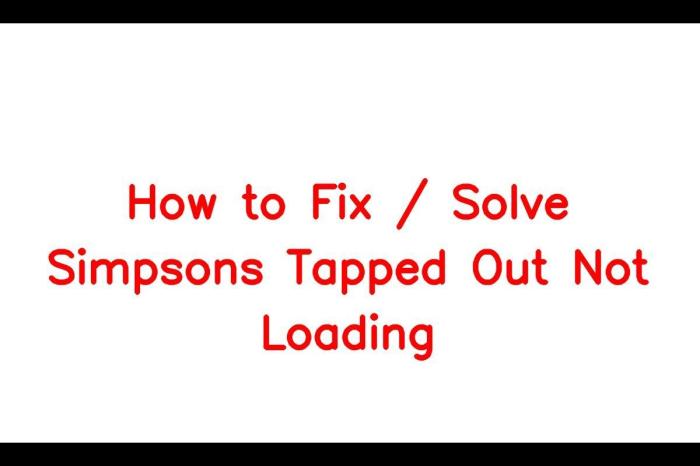 Tapped out not loading