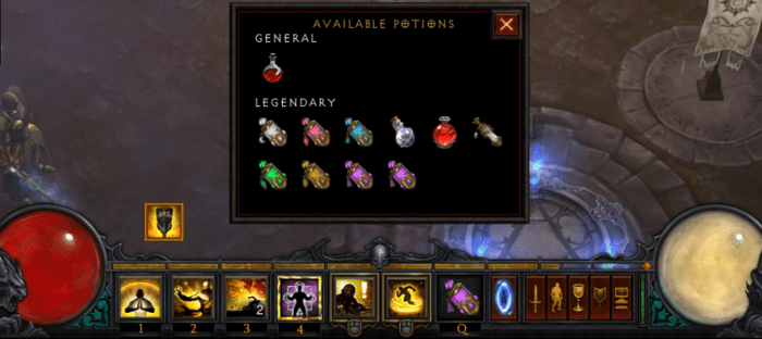 How many potions diablo 4