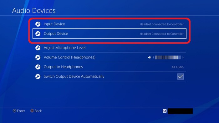 Ps4 audio output settings