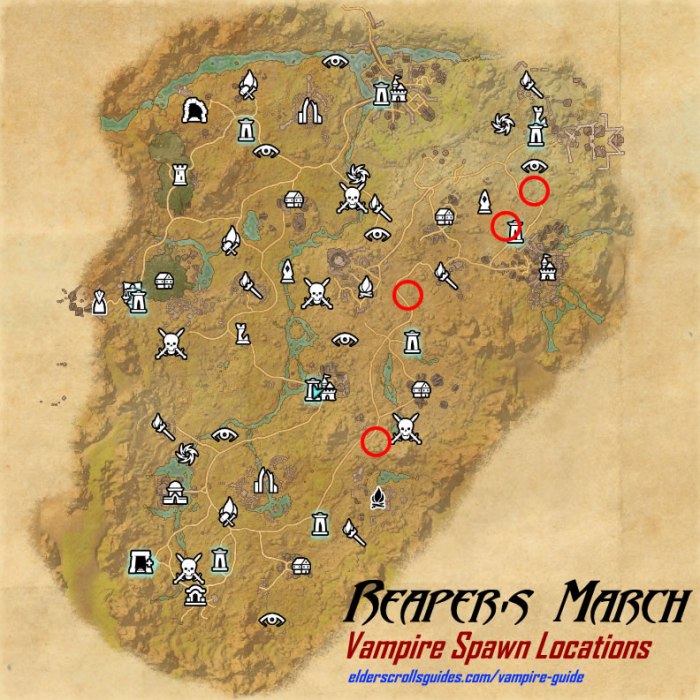 Vampire march locations spawn reapers elder scrolls become eso reaper map do rift bite vampirism spawns bangkorai easily way buying